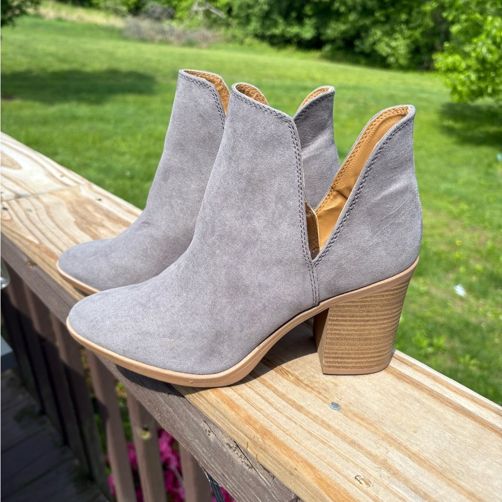 Gray Suede Ankle Boots